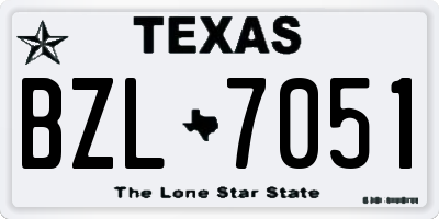 TX license plate BZL7051