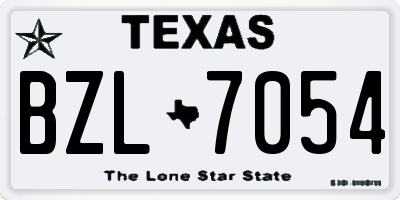 TX license plate BZL7054