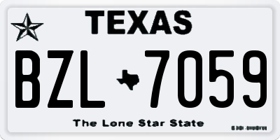 TX license plate BZL7059