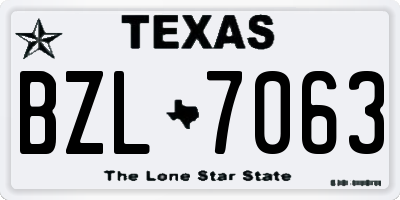 TX license plate BZL7063