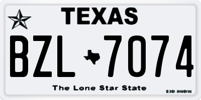 TX license plate BZL7074