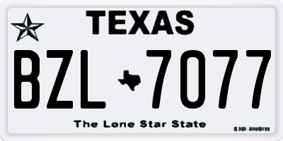 TX license plate BZL7077