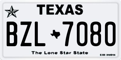 TX license plate BZL7080