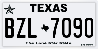 TX license plate BZL7090