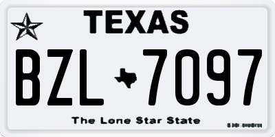 TX license plate BZL7097