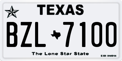 TX license plate BZL7100