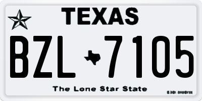 TX license plate BZL7105