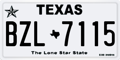 TX license plate BZL7115