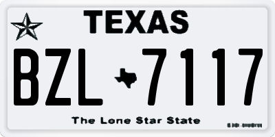TX license plate BZL7117