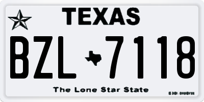 TX license plate BZL7118