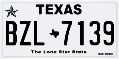 TX license plate BZL7139
