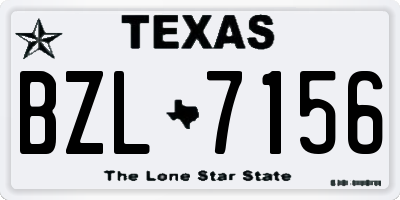 TX license plate BZL7156