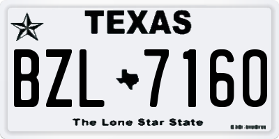 TX license plate BZL7160