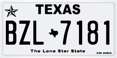 TX license plate BZL7181