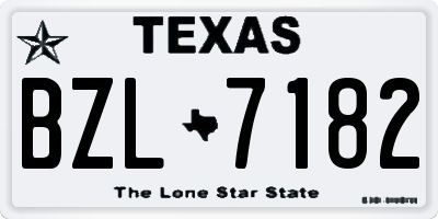 TX license plate BZL7182