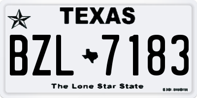 TX license plate BZL7183