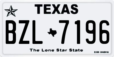 TX license plate BZL7196