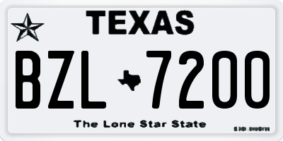 TX license plate BZL7200