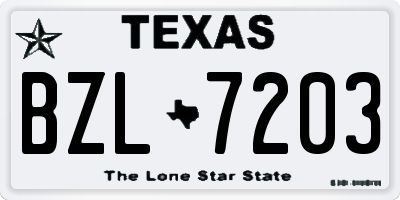 TX license plate BZL7203