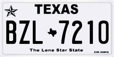 TX license plate BZL7210
