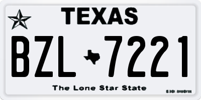 TX license plate BZL7221