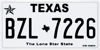 TX license plate BZL7226