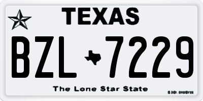 TX license plate BZL7229