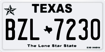 TX license plate BZL7230