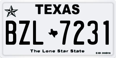 TX license plate BZL7231
