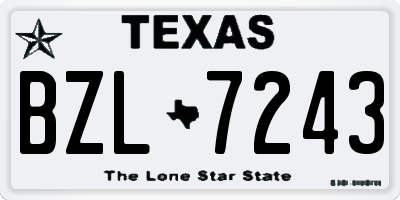 TX license plate BZL7243
