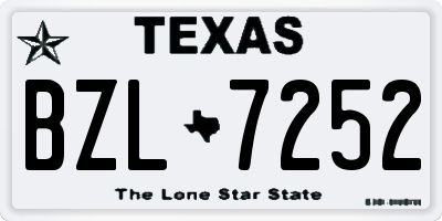 TX license plate BZL7252