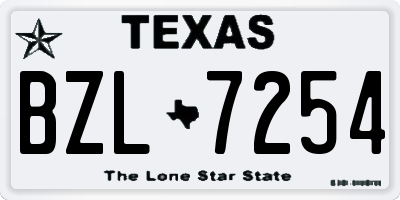 TX license plate BZL7254