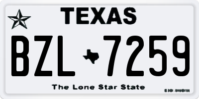 TX license plate BZL7259