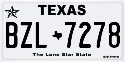 TX license plate BZL7278