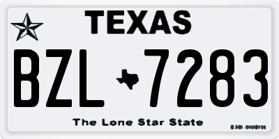 TX license plate BZL7283