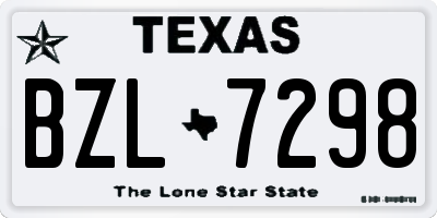 TX license plate BZL7298
