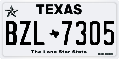 TX license plate BZL7305