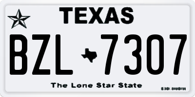 TX license plate BZL7307