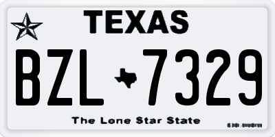 TX license plate BZL7329