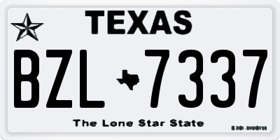 TX license plate BZL7337