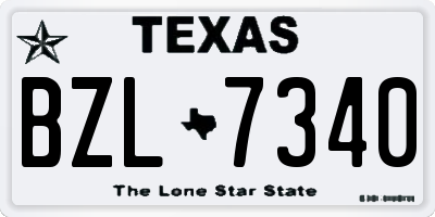 TX license plate BZL7340