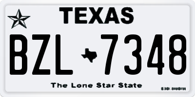 TX license plate BZL7348
