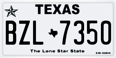 TX license plate BZL7350