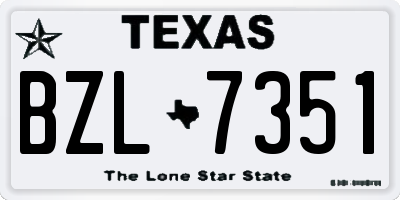 TX license plate BZL7351
