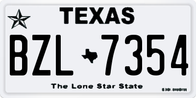 TX license plate BZL7354
