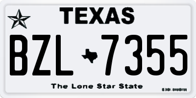 TX license plate BZL7355