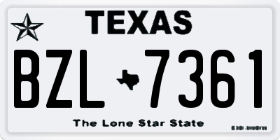 TX license plate BZL7361