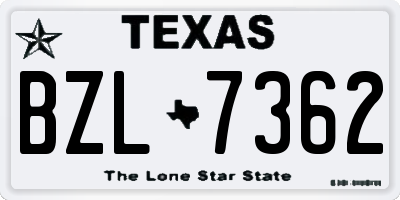 TX license plate BZL7362