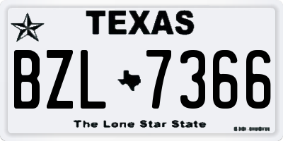 TX license plate BZL7366