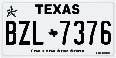 TX license plate BZL7376